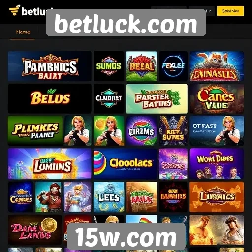 Variedade de jogos disponíveis no betluck.com